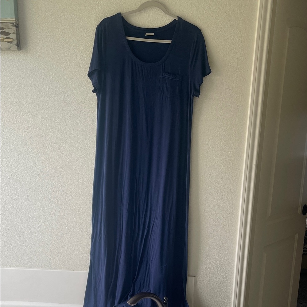 Soma Navy Short-Sleeve Scoop Neck Maxi Dress